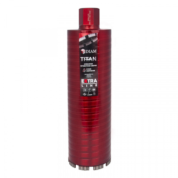 Сверло алмазное сегментное САСС 132x300х6x1,1/4UNC Extra Line Titan DIAM